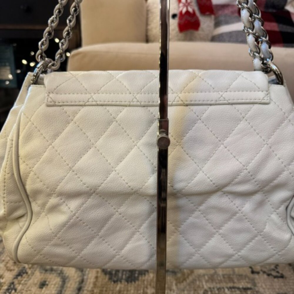 CHANEL TIMELESS ACCORDION BAG PURSE IN WINTER WHITE - Picture 3 of 15